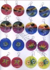 natural earring painting sea shell